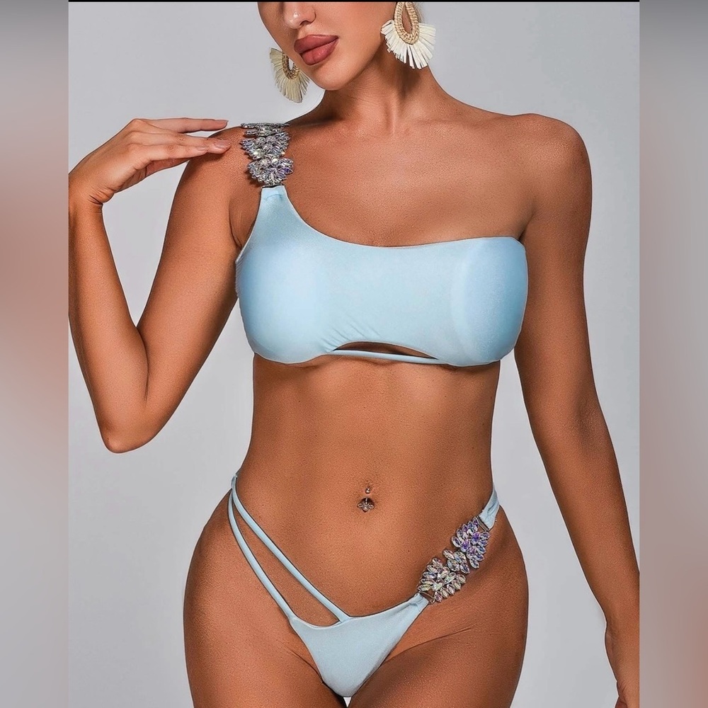 New Y2K Elegant Blue Women's 2 piece Swiwsuit Bikini size S